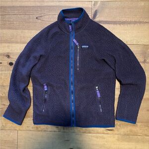 Patagonia Navy Fleece Jacket with Blue Trim